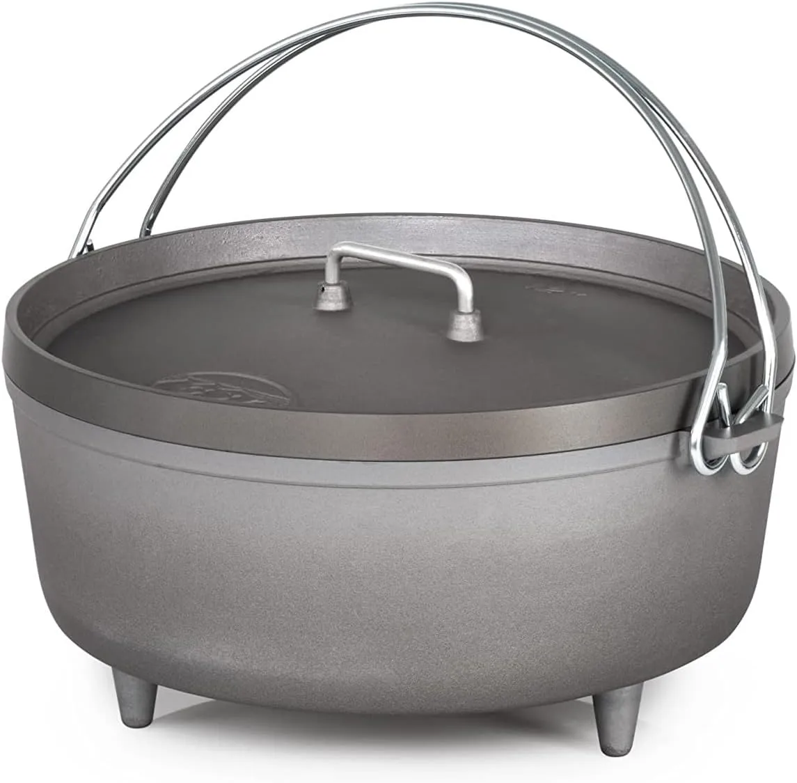 GSI Outdoors 12-Inch Hard Anodized Dutch Oven | Heavy-Duty, Non-Reactive, Rust-Free | Perfect for Open Fire, Camp Coals, Home Oven Use | Dutch Oven for Sourdough Bread, Stews, Soups and More