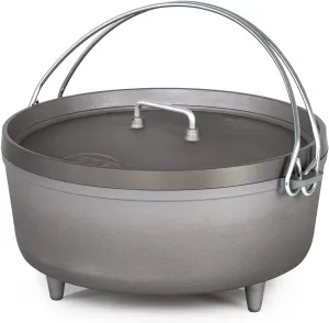 GSI Outdoors 12-Inch Hard Anodized Dutch Oven | Heavy-Duty, Non-Reactive, Rust-Free | Perfect for Open Fire, Camp Coals, Home Oven Use | Dutch Oven for Sourdough Bread, Stews, Soups and More