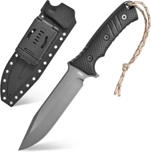 GTK2 Fixed Blade Knife AUS-10 Steel Blade Nylon Fiberglass Handle Full Tang EDC Tool Knifes for Outdoor Camping Survival Adventure Bushcraft (black)