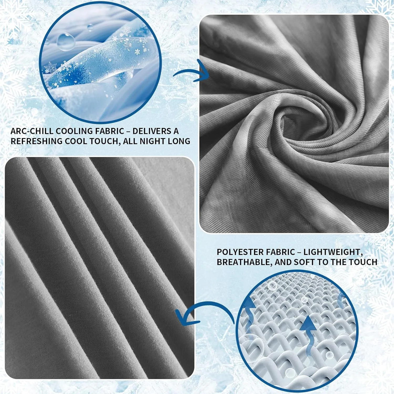 Guohaoi Cooling Throw Blanket for Hot Sleepers, Full Size 60''×90'' Lightweight Breathable Summer Bed Blanket for Couch, Arc-Chill Q-Max >0.5 Cool Fiber,Lightweight Tie Dye Blanket Grey