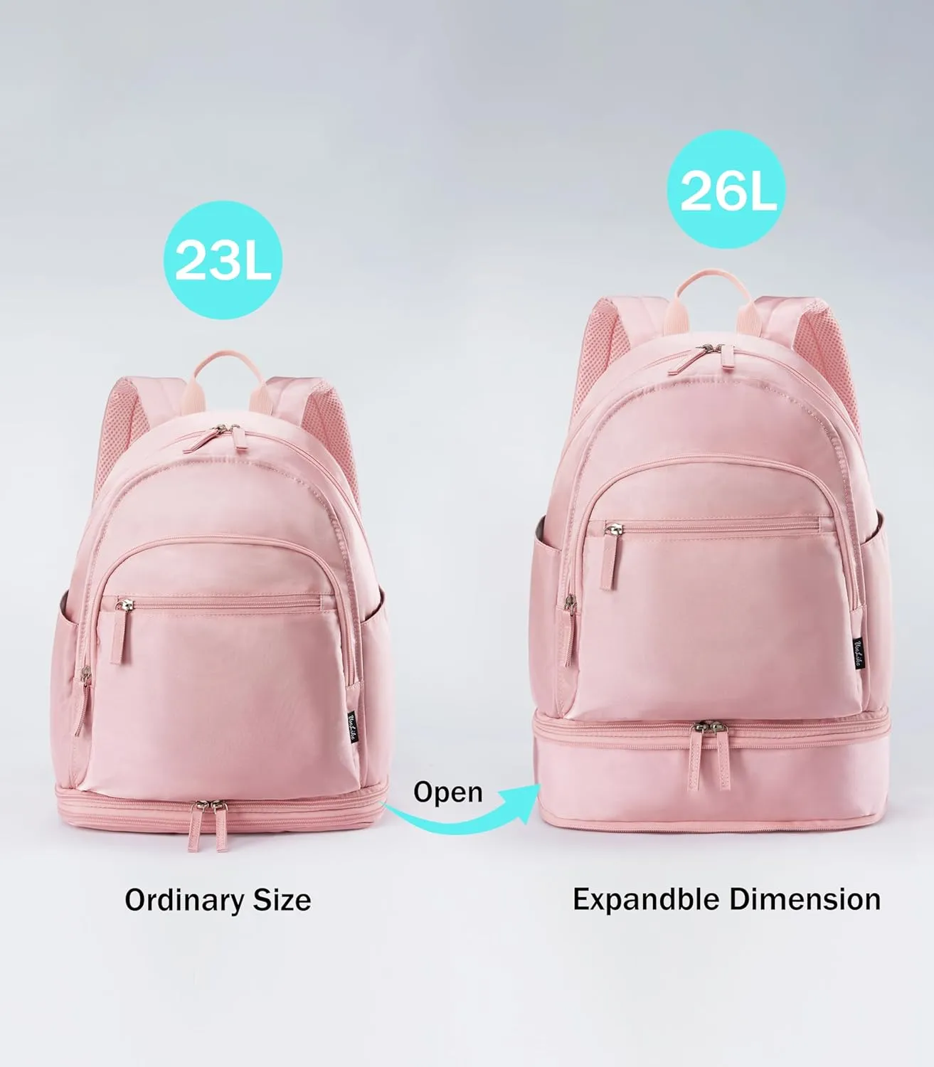 Gym Backpack for Women Small Gym bag with Expandable Shoe Compartment Waterproof Travel Backpack 26L