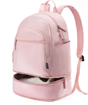 Gym Backpack for Women Small Gym bag with Expandable Shoe Compartment Waterproof Travel Backpack 26L