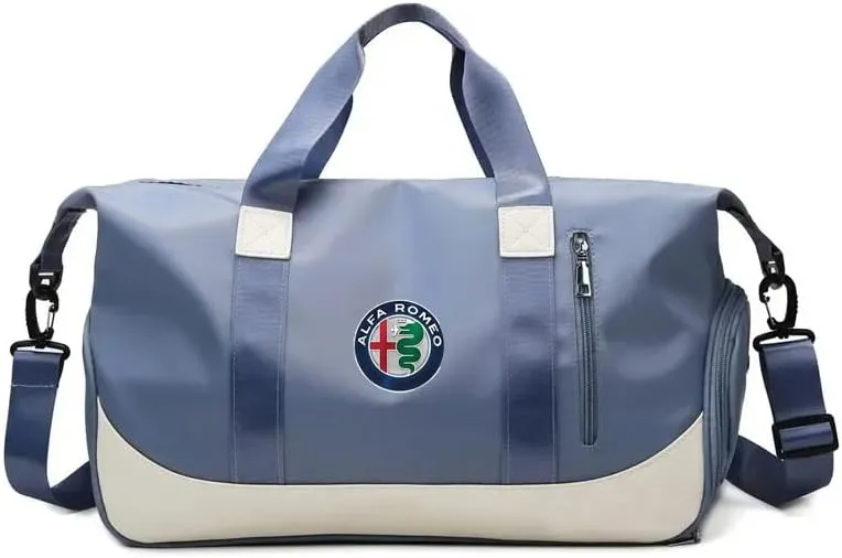 Gym Bag for Alfa Romeo Brera 2005-2010, Multifunction Travel Backpack Dry Wet Shoulder Messenger with Independent Shoe Compartmen Waterproof Tote Bag for Sports Gym Travel,Blue-1