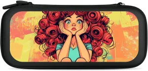 Hair Haircut Perm Day Compatible with Switch Carrying Case Hard Travel Game Bag Pouch with 15 Games Accessories