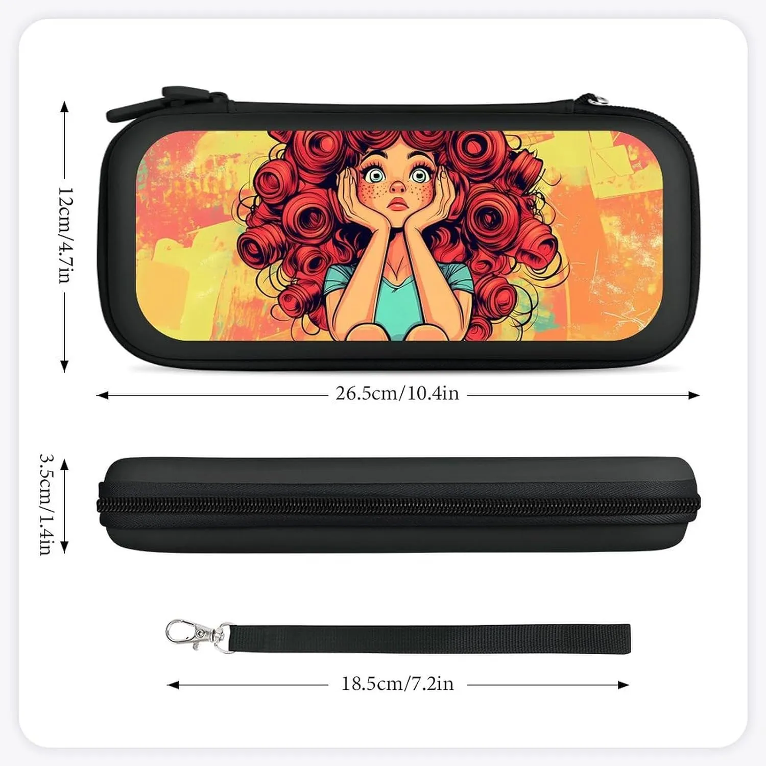 Hair Haircut Perm Day Compatible with Switch Carrying Case Hard Travel Game Bag Pouch with 15 Games Accessories