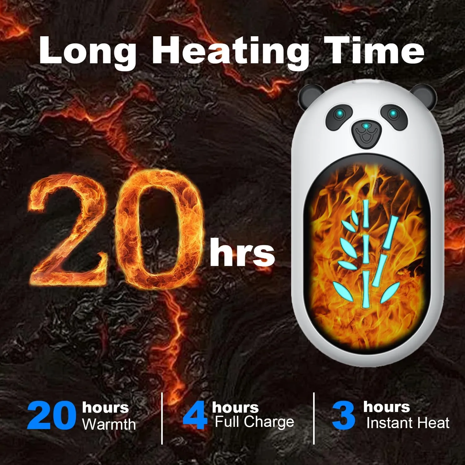 ‎Hand Warmers 2 Pack,Hand Warmers Rechargeable 6000mAh 20Hrs Long Safe Heat AI Smart Chips,Portable Pocket Heater,Gifts for Birthday,Outdoor,Golf,Hunting,Camping Accessories