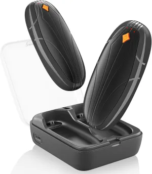 Hand Warmers Rechargeable 2 Pack, 14000mAh Electric Hand Warmers with Wireless Charging Case, AI Chip 3 Heat Settings Up to 50-Hour Portable Pocket Heater, Gifts for Christmas