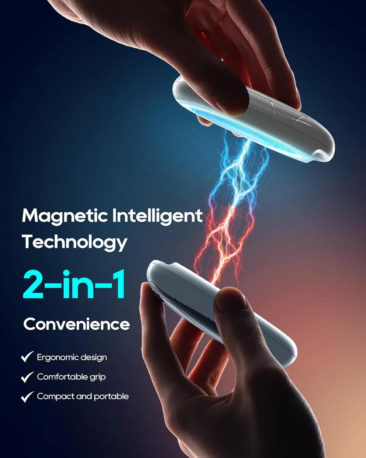 Hand Warmers Rechargeable 2 Pack, 14000mAh Electric Hand Warmers with Wireless Charging Case, AI Chip 3 Heat Settings Up to 50-Hour Portable Pocket Heater, Gifts for Christmas