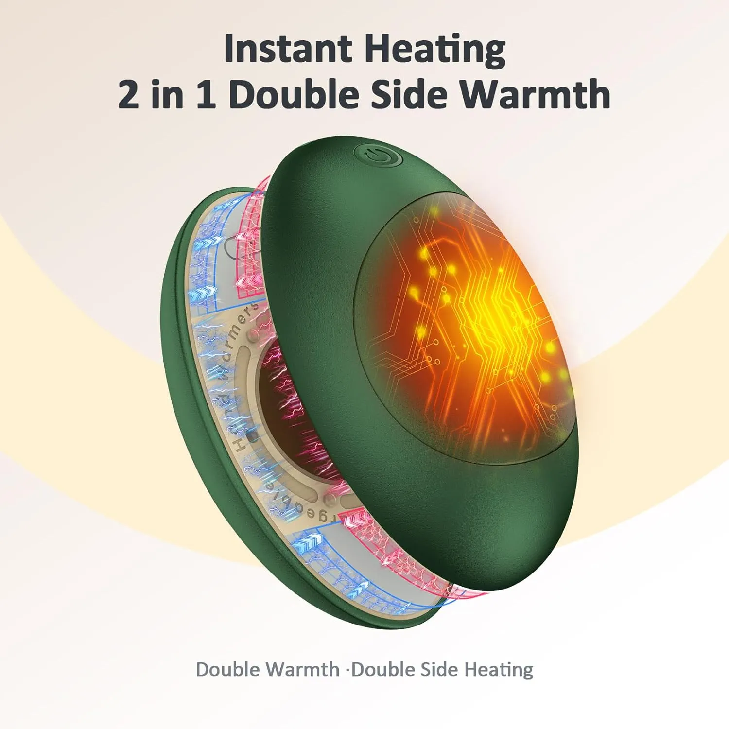 Hand Warmers Rechargeable 2 Pack, 5000mAh Rugby and Avocado Pocket Warmer,Electric Hand Warmer with 2 USB Cable, Fast Heating Gifts for Adults Camping Winter
