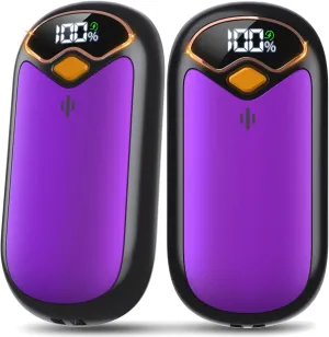 Hand Warmers Rechargeable - 7000mAh Electric Hand Warmer Reusable 2 Pack with LED Digital Display, 4 Levels Max 132℉, 20 Hrs Warmth Magnetic Portable Pocket Heater for Golf, Camping, Hunting, Fishing