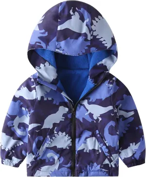 Happy Cherry Toddler Boy Girl Fleece Lined Jackets Waterproof Hooded Windbreaker Coat for Winter Fall 2023