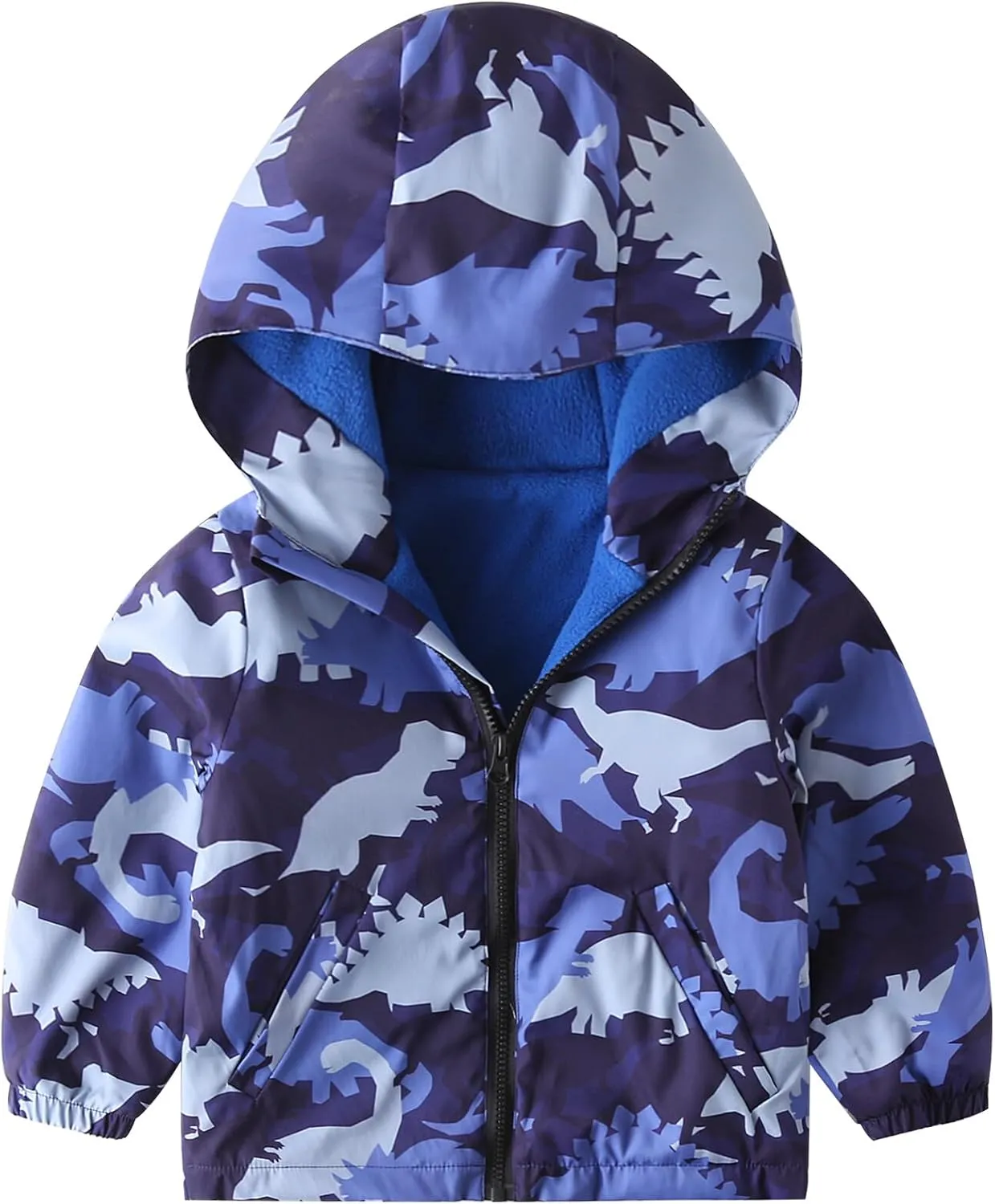 Happy Cherry Toddler Boy Girl Fleece Lined Jackets Waterproof Hooded Windbreaker Coat for Winter Fall 2023