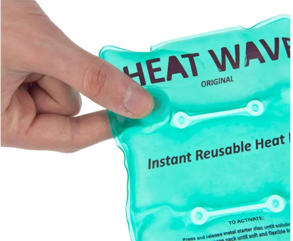 HEAT WAVE Instant Reusable Heat Pack - Medium (5 x 9 inch Size) Perfect for Stiff and Sore Muscles (Medium Clear 1-Pack): Made in USA