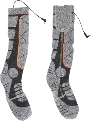 Heated Socks 3 Speed Cotton Elastic Unisex Dark Gray Battery Powered Winter Socks for Camping Fishing Cycling