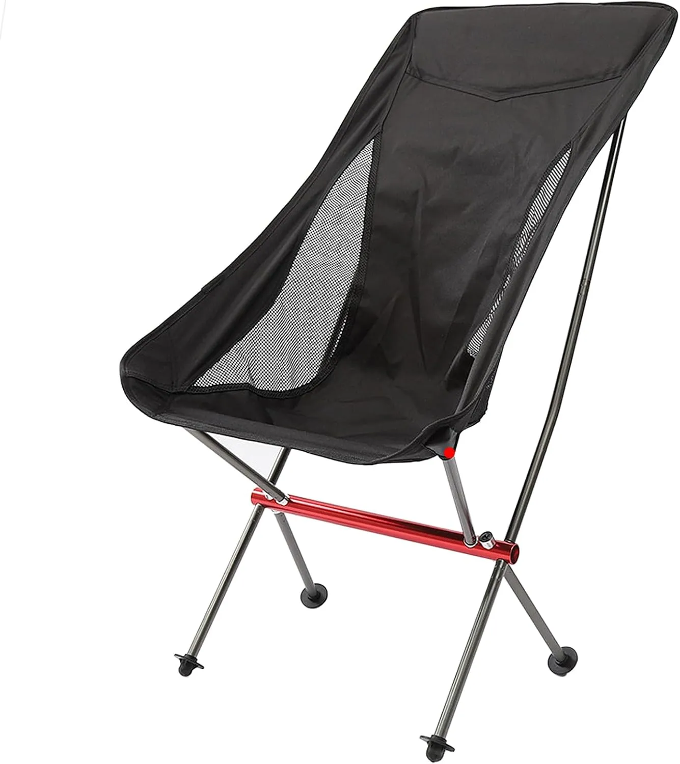High Back Folding Camping Comfy Portable 7075 Aluminum Alloy Moon Chairs Lightweight Beach Lawn Camp Chair Recliner Large All-Aluminum Outdoor-Noir