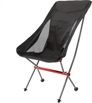 High Back Folding Camping Comfy Portable 7075 Aluminum Alloy Moon Chairs Lightweight Beach Lawn Camp Chair Recliner Large All-Aluminum Outdoor-Noir