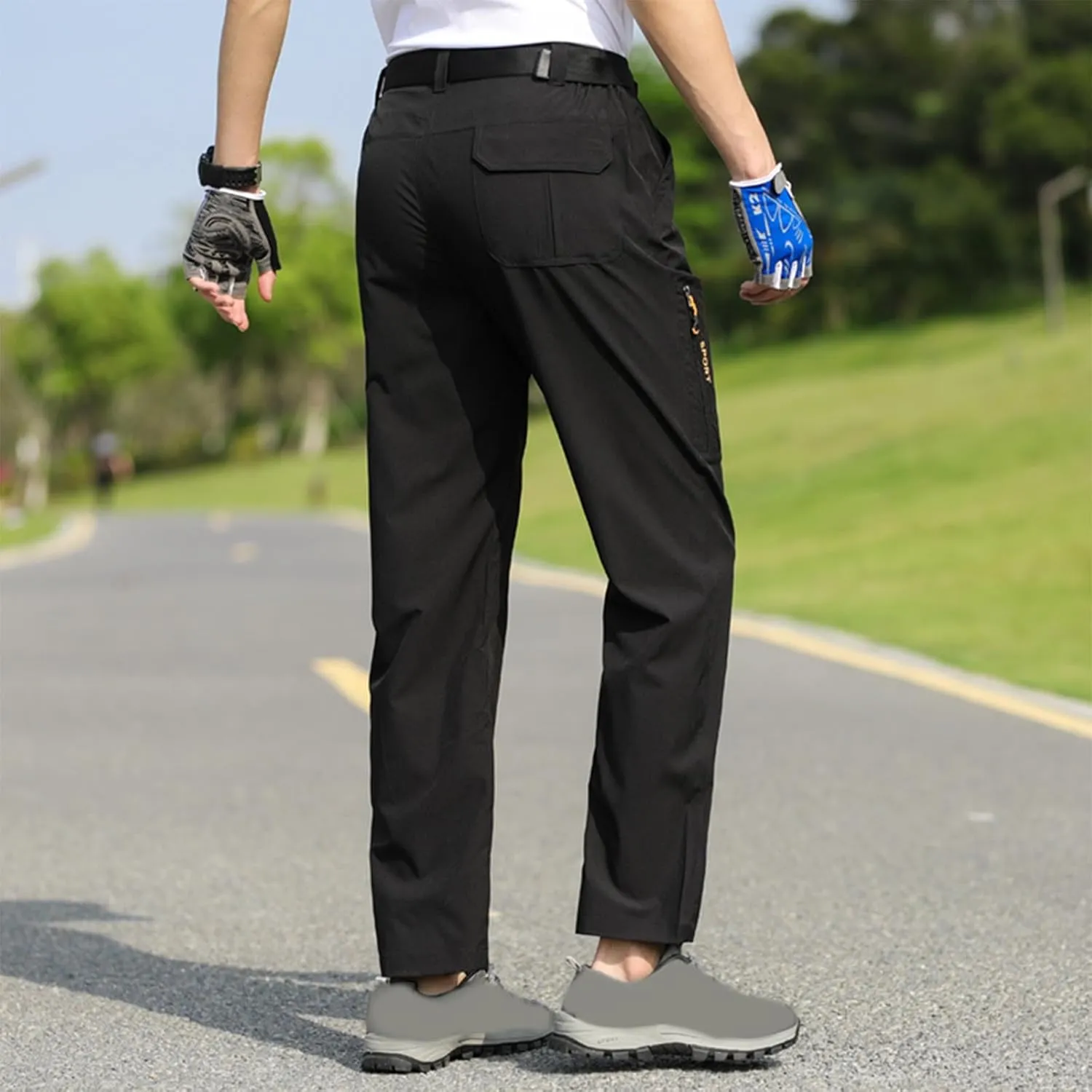 Hiking Pants Men with Belt 5 Pockets Waterproof Lightweight Quick Dry Travel Fishing Workout Outdoor Pant Active Wear