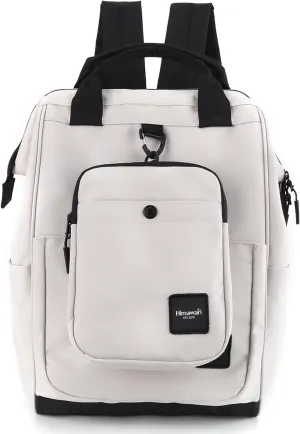 himawari 14.9 inch Women's Laptop Backpack, Large Capacity College Schoolbag, Waterproof Travel Bag for Men & Women-0403-02#Light Grey