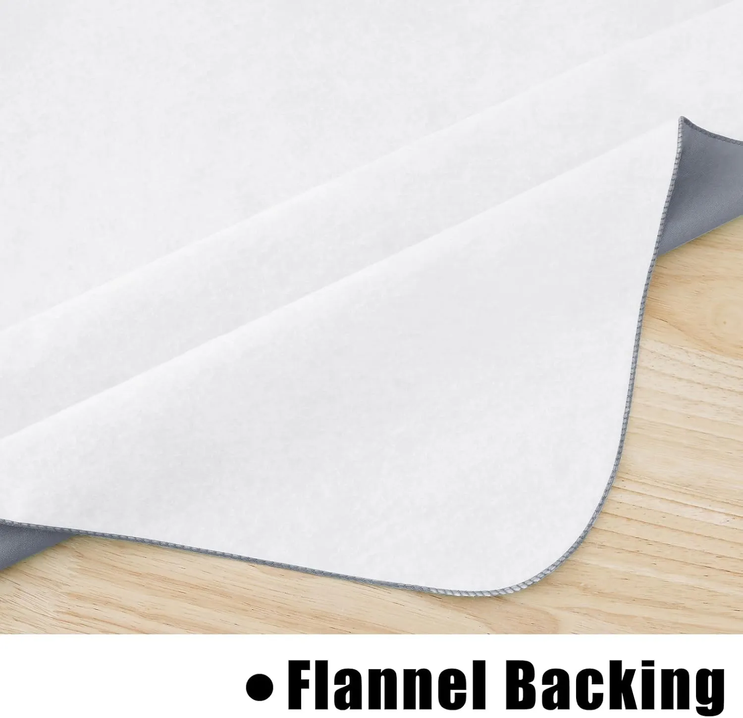 homing 2 Pack Rectangle Vinyl Tablecloth, Waterproof Spillproof Plastic Flannel Backed Table Cloth, Wipe Clean Table Cover for Dining Table, Buffet Parties and Camping (Grey, 60" x 84")