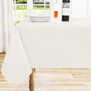 homing Rectangle Vinyl Tablecloth, Waterproof Spillproof Plastic Flannel Backed Table Cloth, Wipe Clean Table Cover for Dining Table, Buffet Parties and Camping (Beige, 60" x 102")