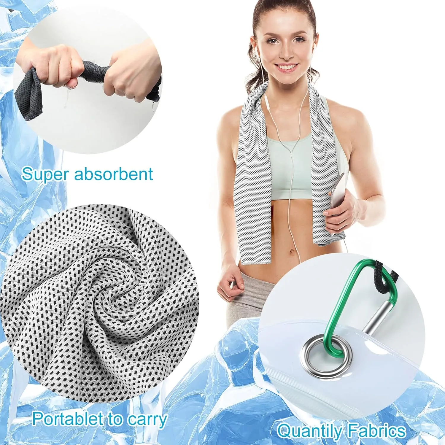 Honoson 20 Packs Cooling Towel, 40" x 12" Ice Towel for Neck and Face Microfiber Breathable Sport Sweat Rag for Gym, Yoga, Travel, Camping, Running, Fitness, Workout & More Activities