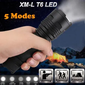 Hot sale XML T6 Zoomable LED Flashlight Torch 18650 Battery 5 Modes Outdoor Tools Dropshipping wholesale In stock