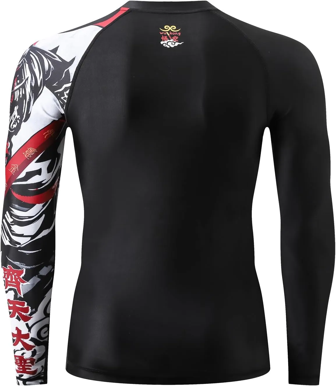 HUGE SPORTS Men's Rash Guard Long Sleeves UPF 50  UV Sun Protection Quick Drying Splice Compression Swim Shirts