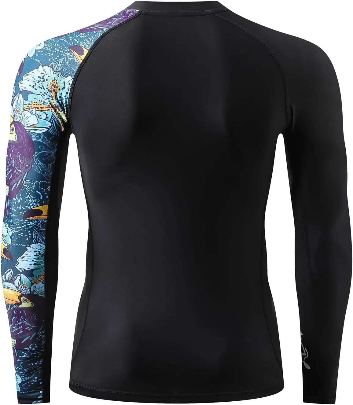 HUGE SPORTS Men's Rash Guard Long Sleeves UPF 50  UV Sun Protection Quick Drying Splice Compression Swim Shirts