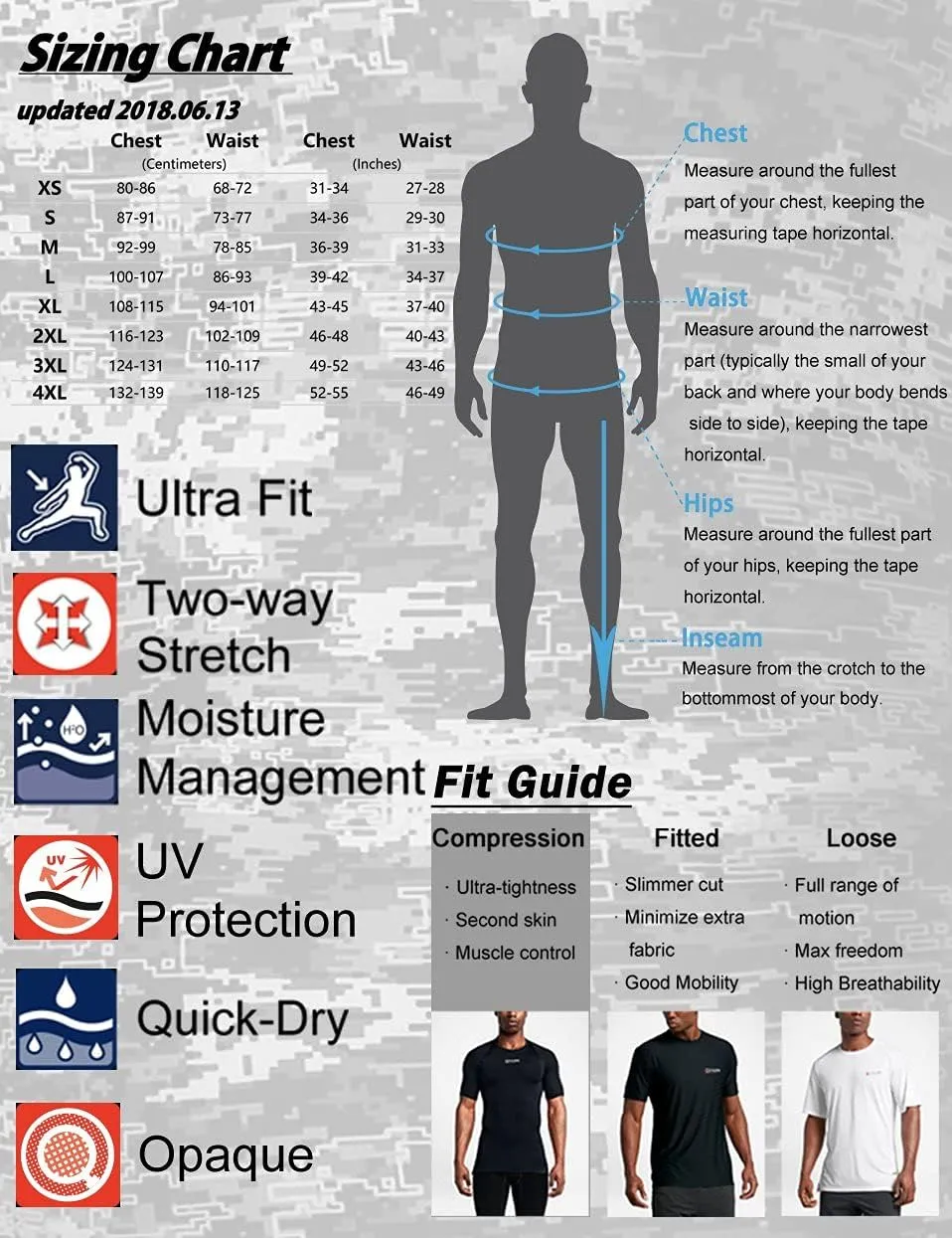 HUGE SPORTS Men's Rash Guard Long Sleeves UPF 50  UV Sun Protection Quick Drying Splice Compression Swim Shirts