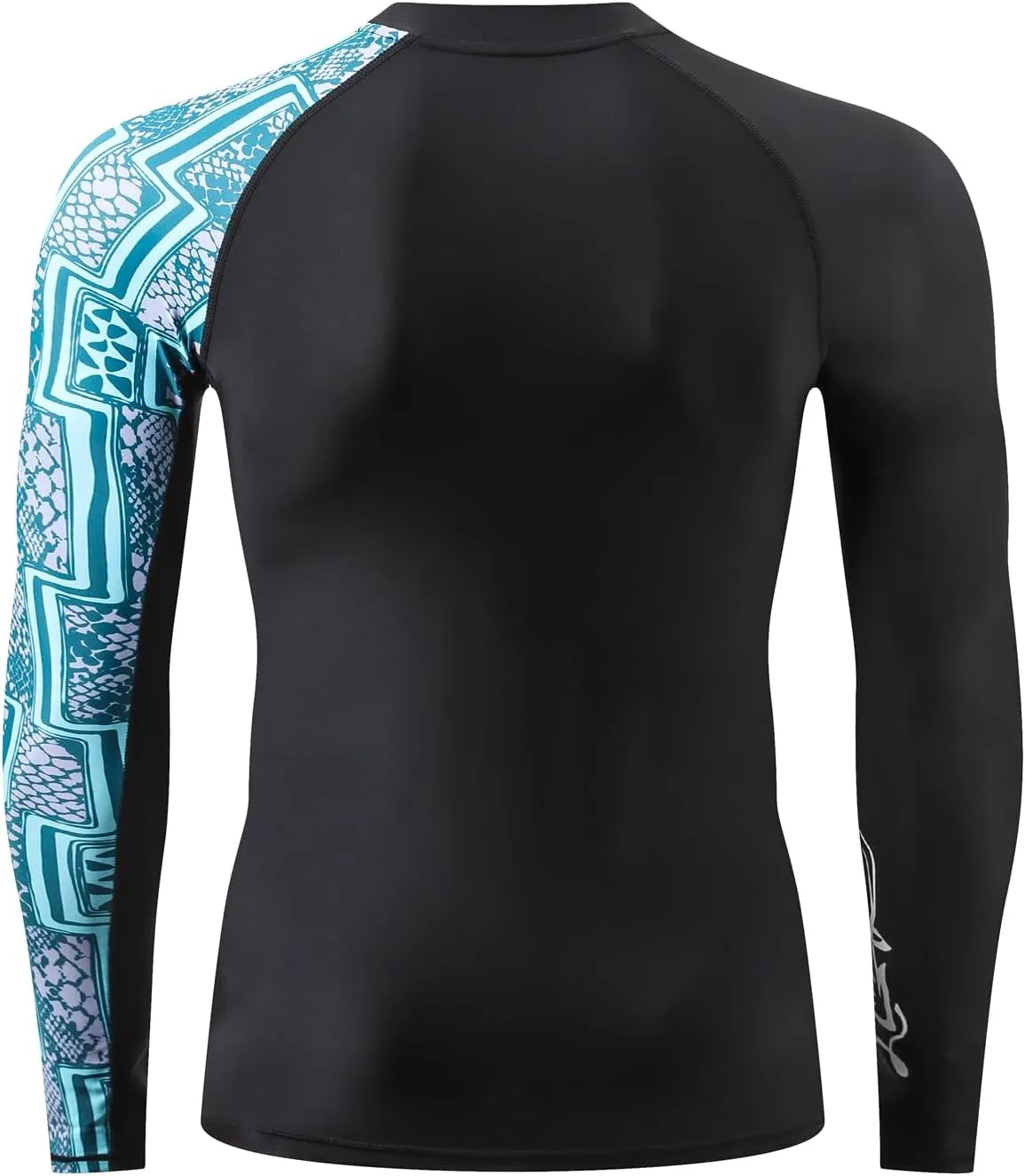 HUGE SPORTS Men's Rash Guard Long Sleeves UPF 50  UV Sun Protection Quick Drying Splice Compression Swim Shirts