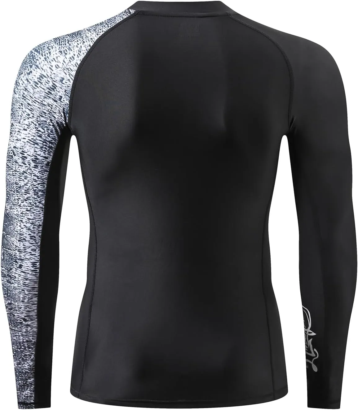 HUGE SPORTS Men's Rash Guard Long Sleeves UPF 50  UV Sun Protection Quick Drying Splice Compression Swim Shirts
