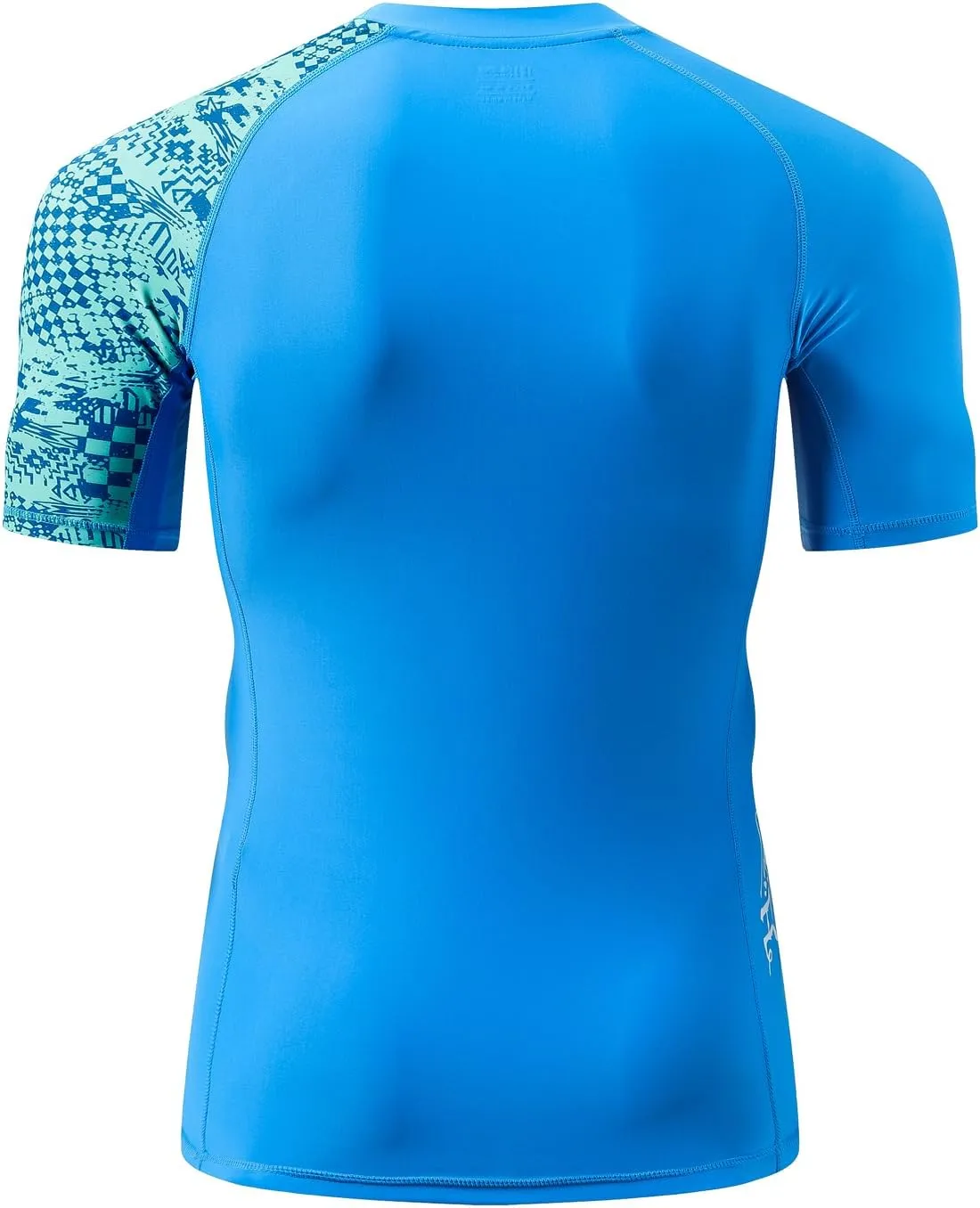 HUGE SPORTS Men's Splice UV Sun Protection UPF 50  Skins Rash Guard Short Sleeves