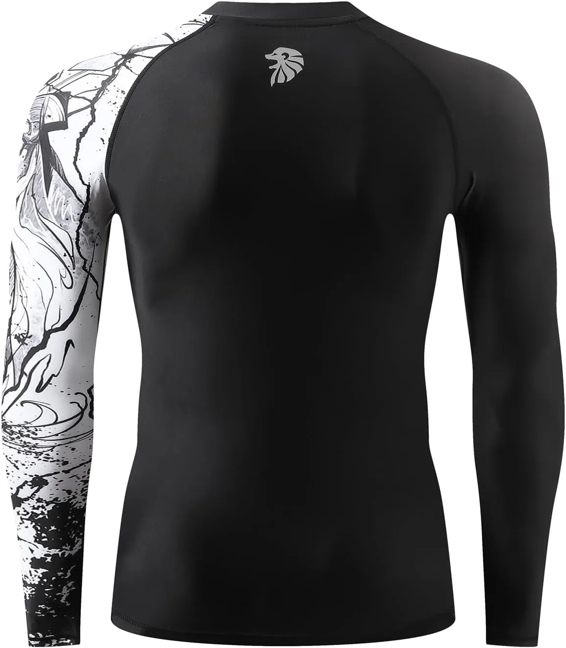 HUGE SPORTS Men's Swim Shirts Long Sleeve UPF 50  Rash Guard Sun Shirts UV Sun Protection