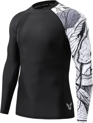 HUGE SPORTS Men's Swim Shirts Long Sleeve UPF 50  Rash Guard Sun Shirts UV Sun Protection