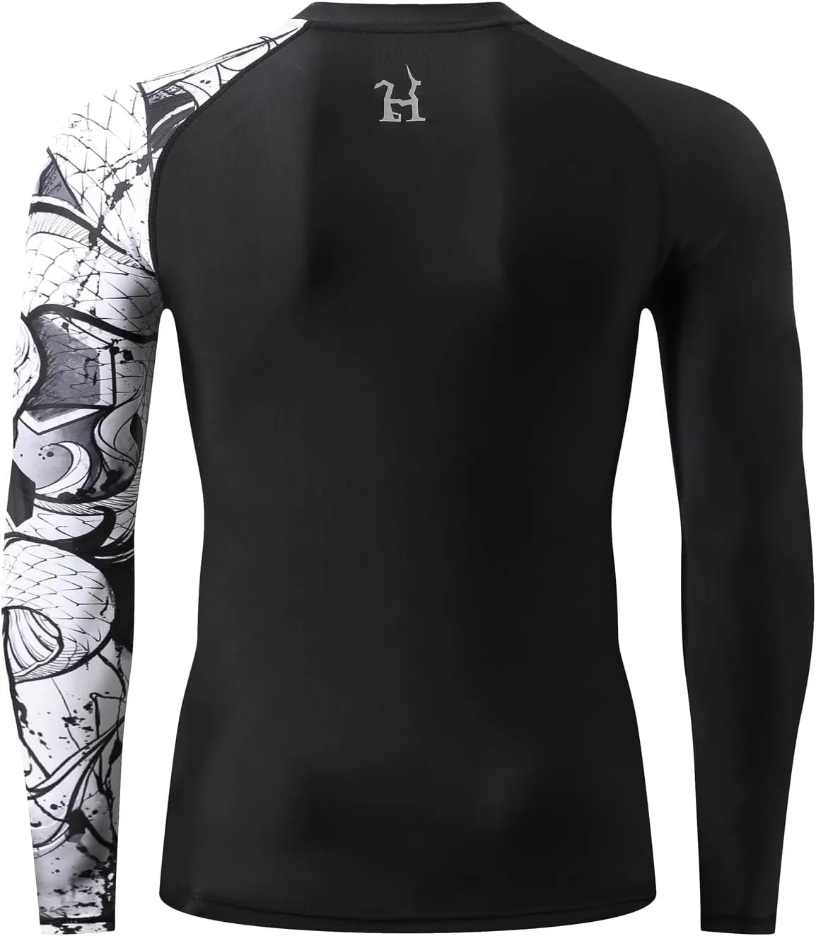 HUGE SPORTS Men's Swim Shirts Long Sleeve UPF 50  Rash Guard Sun Shirts UV Sun Protection