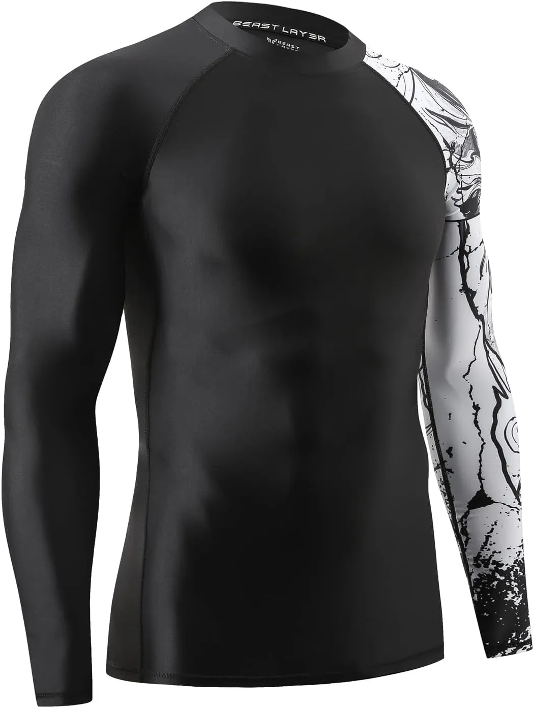 HUGE SPORTS Men's Swim Shirts Long Sleeve UPF 50  Rash Guard Sun Shirts UV Sun Protection
