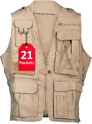 Humvee Photography Utility Vest for Men & Women - Perfect for Safari, Hunting, Fishing, Camping, & Travel - 100% Cotton Gift