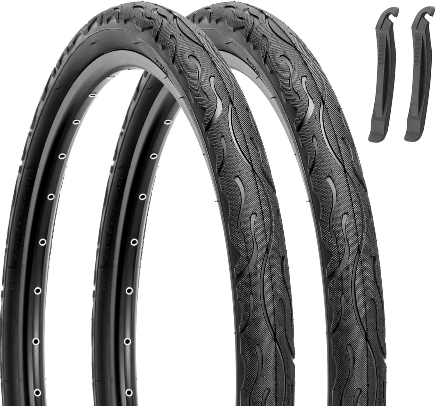 Hycline 26 Inch Bike Tires: 26x2.125 inch (57-559mm) Folding Replacement Puncture-Resistant Beach Cruiser Bicycle Tires for Hybrid Road or Urban City Commuter Bike