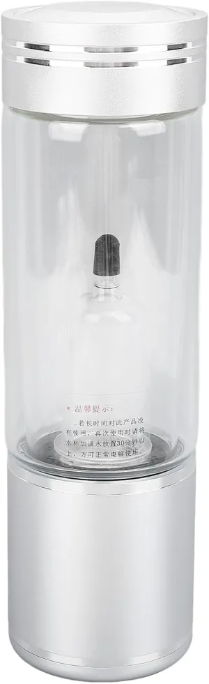 Hydrogen Water Generator, 350 Ml of Dual Modes Spe Technology 3 in 1 2500ppb Inhalation of Portable Hydrogen Water Bottle with Nasal Cannula to Travel (Silver)