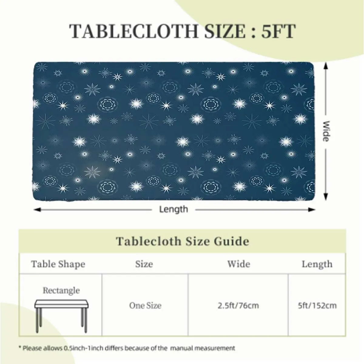 Indigo White Rectangular Table Covers, Romantic Floral Background Fitted Spandex Stretch Square Table Covers Caps Elastic Square Tablecloth Abstract Fits up 5 Foot Tables