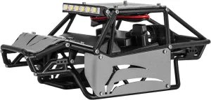 INJORA 45g Nylon Rock Buggy Body Shell with Aluminum Spider Panels for 1/24 RC Crawler Car Axial SCX24 C10 JLU Bronco Base Camp Upgrade Parts（Grey）