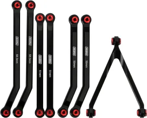 INJORA High Clearance Chassis Links Set for SCX24 C10 JLU Bronco Base Camp Axial 1/24 RC Crawler Car（Black）