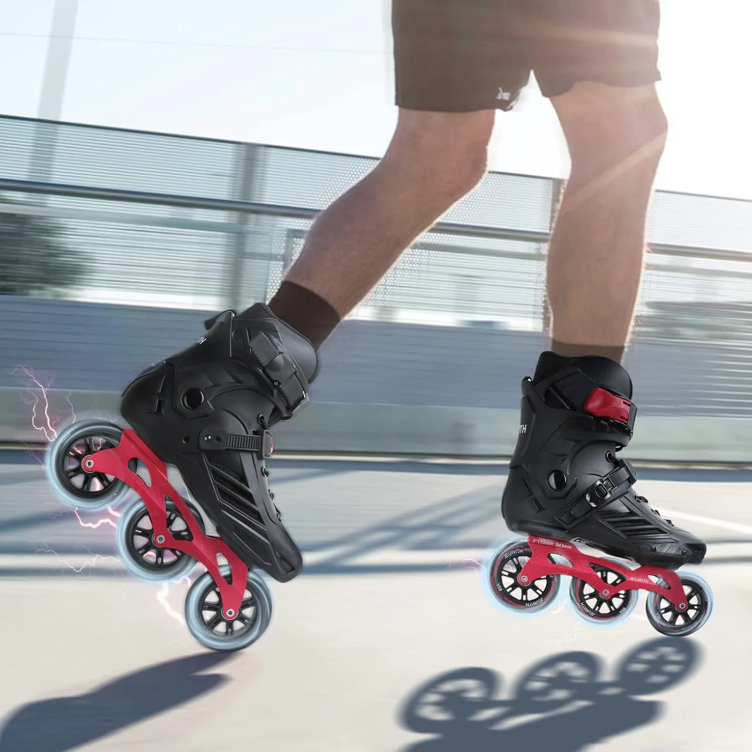 Inline Skates, 3 Wheels 110mm Roller Skates Blades for Adult Women Men, Professional Outdoor Fitness Inline Speed Skates for Unisex