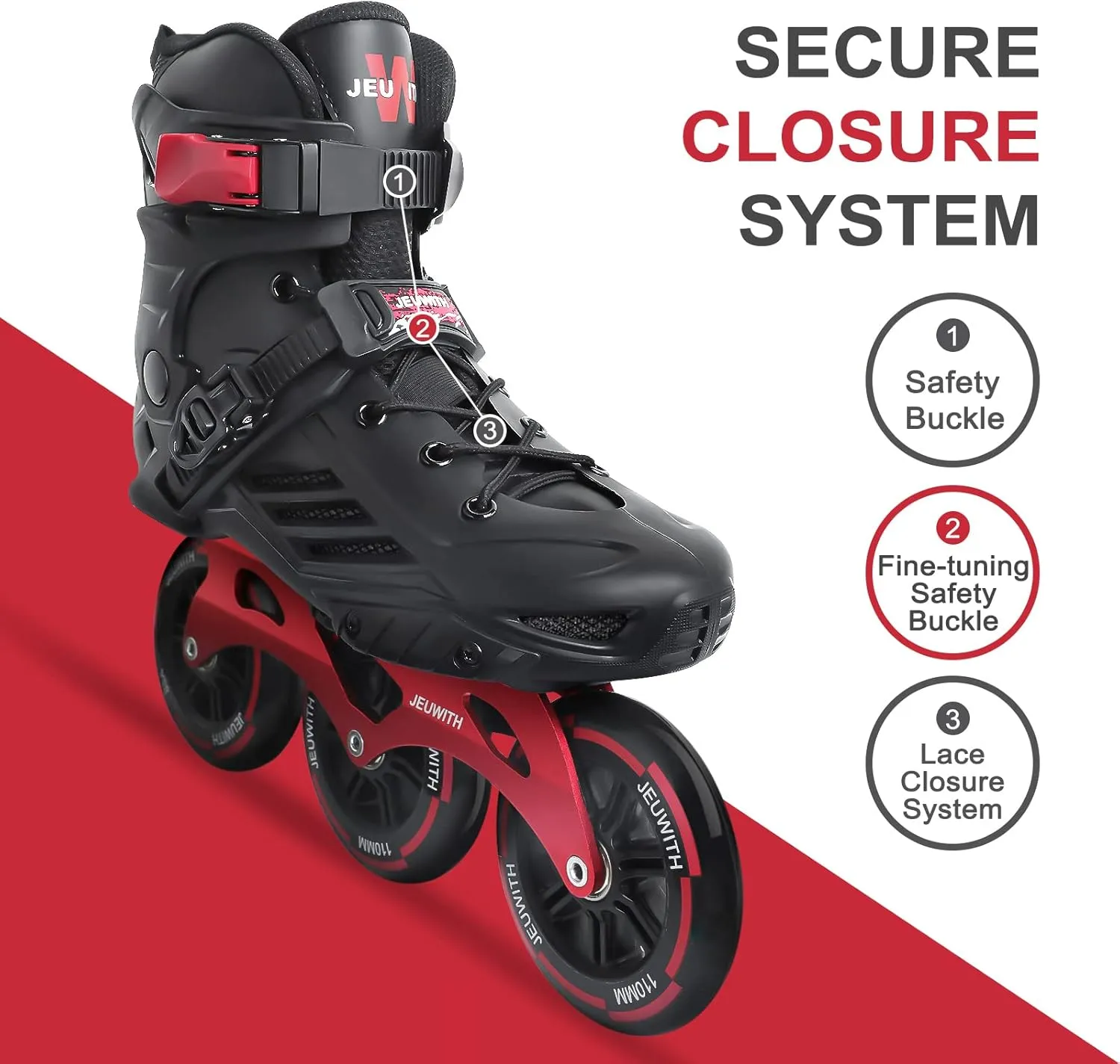 Inline Skates, 3 Wheels 110mm Roller Skates Blades for Adult Women Men, Professional Outdoor Fitness Inline Speed Skates for Unisex