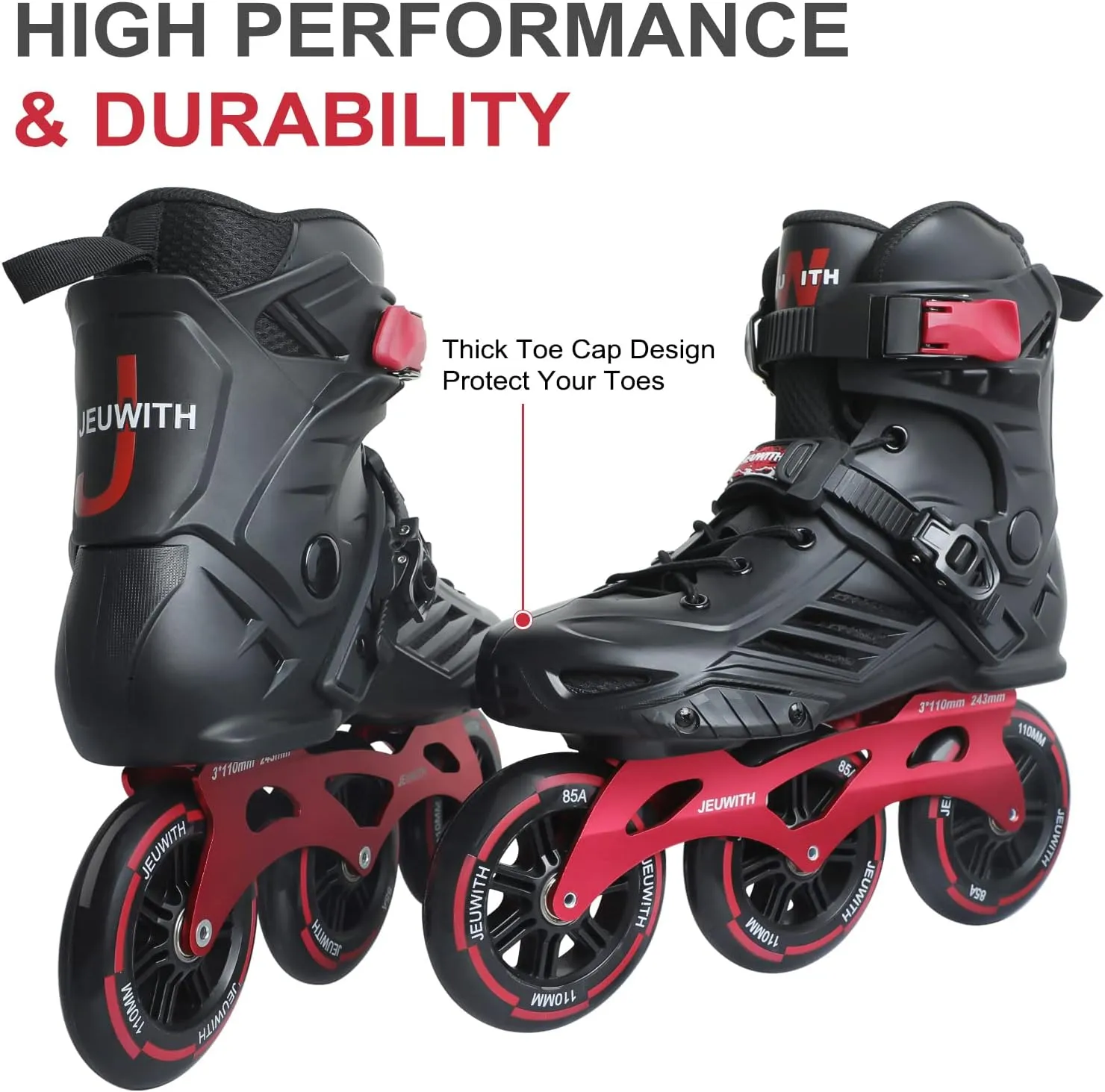 Inline Skates, 3 Wheels 110mm Roller Skates Blades for Adult Women Men, Professional Outdoor Fitness Inline Speed Skates for Unisex
