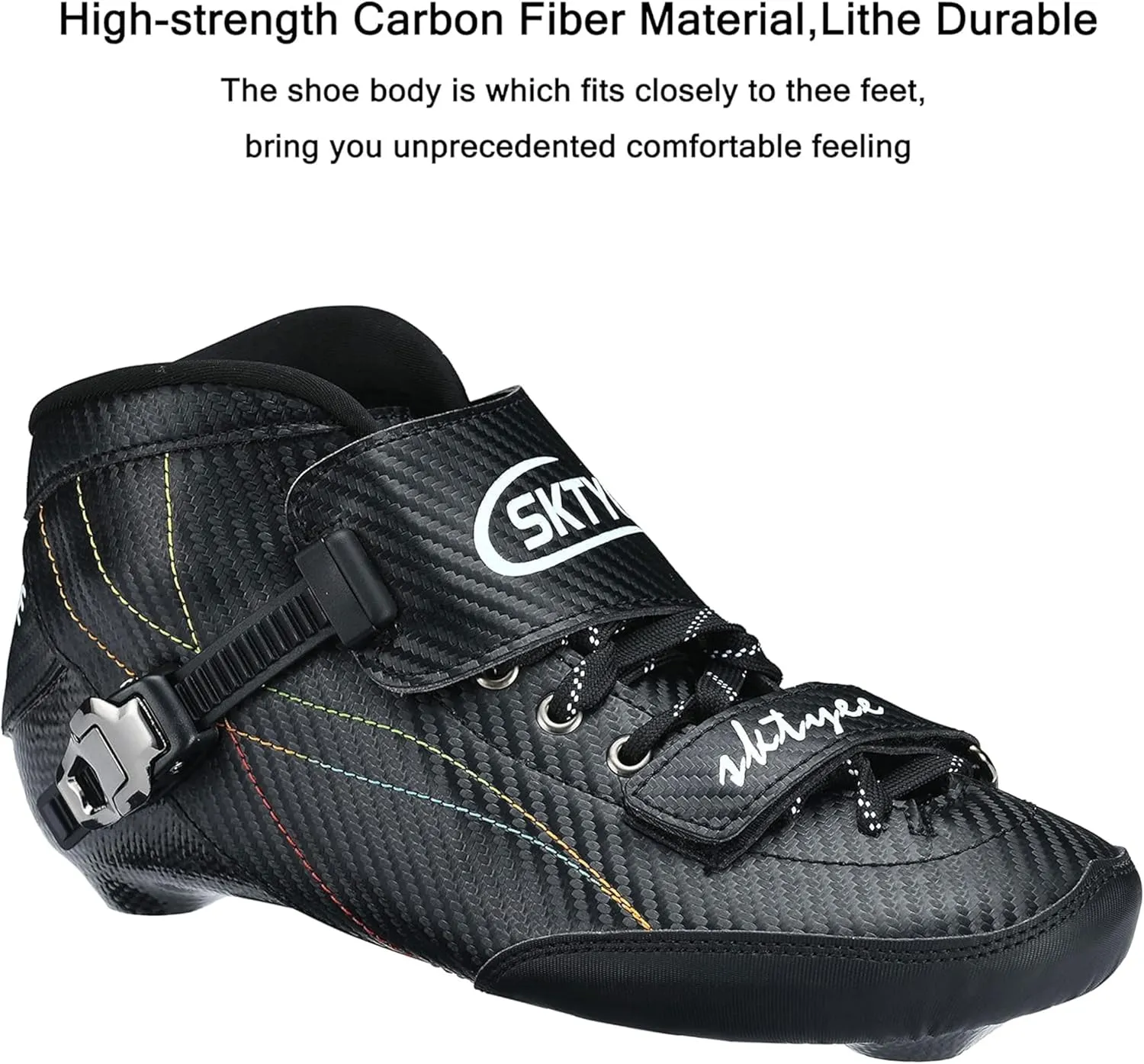 Inline Speed Skates Adult for Women and Mens, Professional Fitness Skating Roller Skates, High Performance Racing Skates, Unisex Black