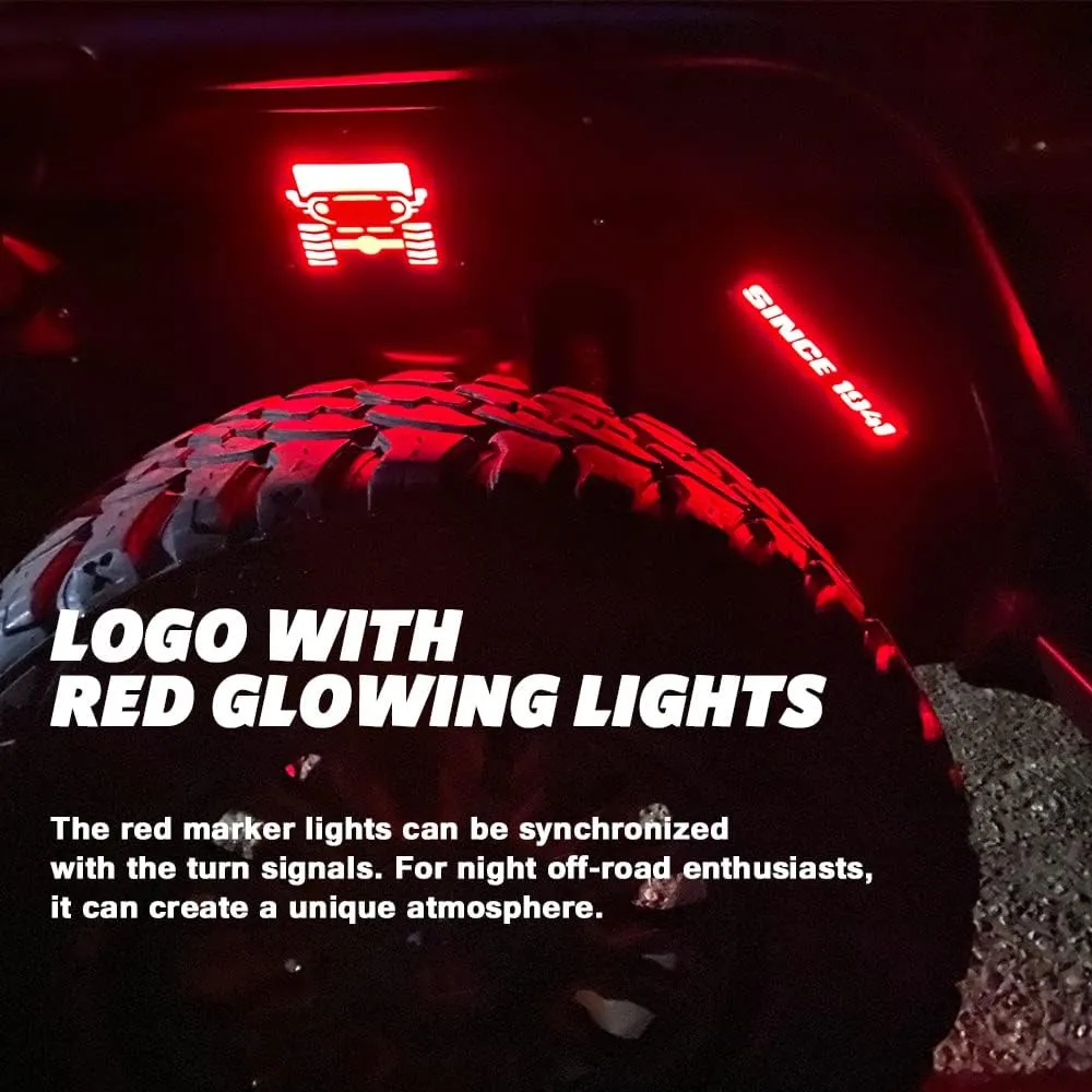 Inner Fender Front Fender Liners Compatible with Jeep Wrangler JK JKU Aluminum,with 4 LED Lights for 2007-2018 Wrangler Accessories JK JKU Sport Sahara Rubicon 2/4 Doors