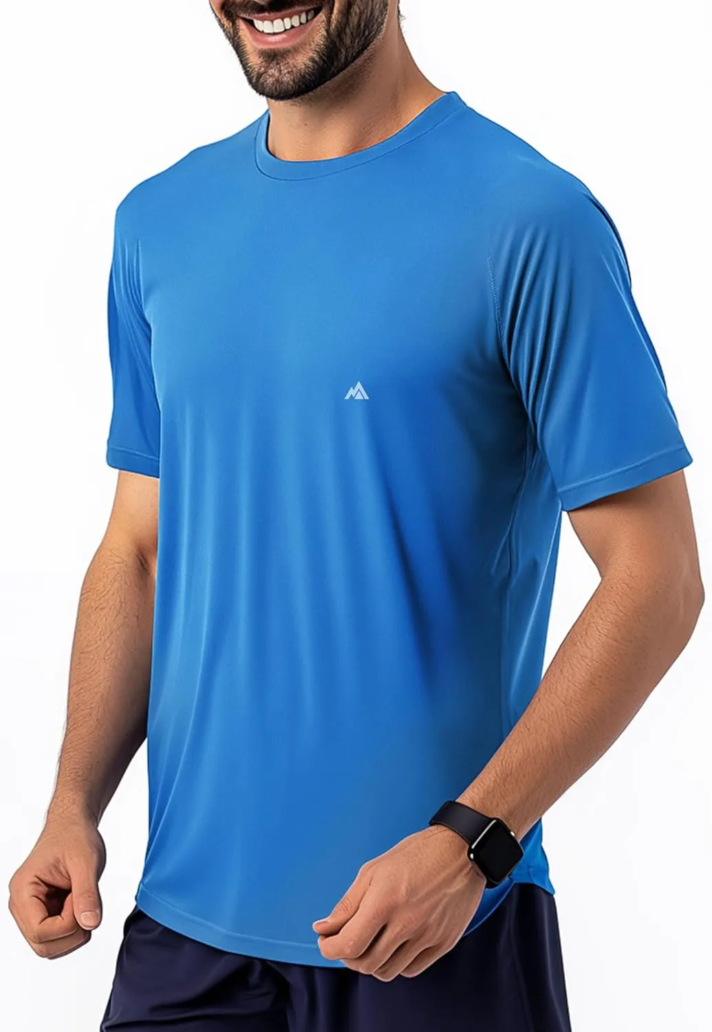 Instant Cooling Workout Shirt Coolmax Moisture Wicking Crew Neck Men Summer Running Comfort Fit