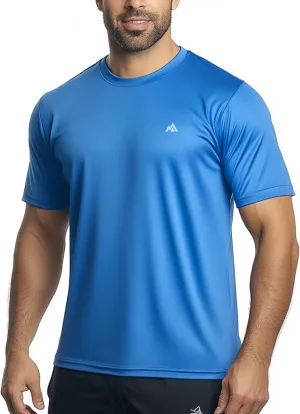 Instant Cooling Workout Shirt Coolmax Moisture Wicking Crew Neck Men Summer Running Comfort Fit
