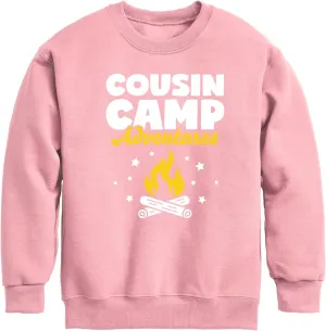 Instant Message - Camping - Cousin Camp Adventures - Toddler & Youth Crewneck Fleece Sweatshirt